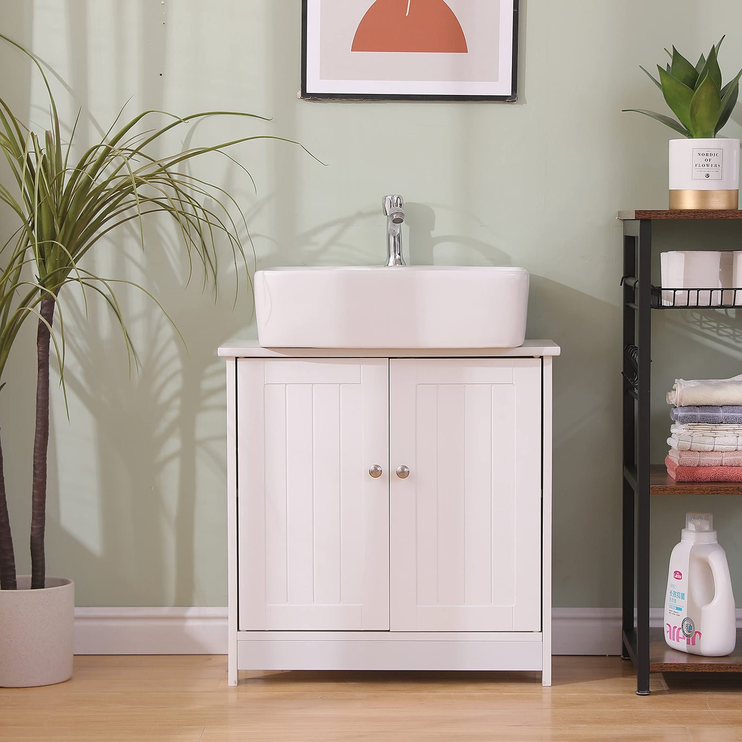 AVC Designs Bathroom Sink Cabinet Under Basin Unit Cupboard Storage Furniture White