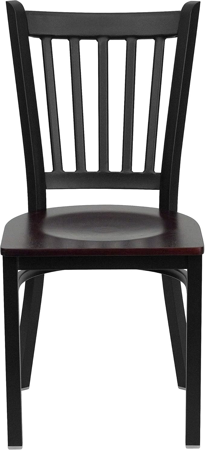 Flash Furniture HERCULES Series Black Vertical Back Metal Restaurant Chair