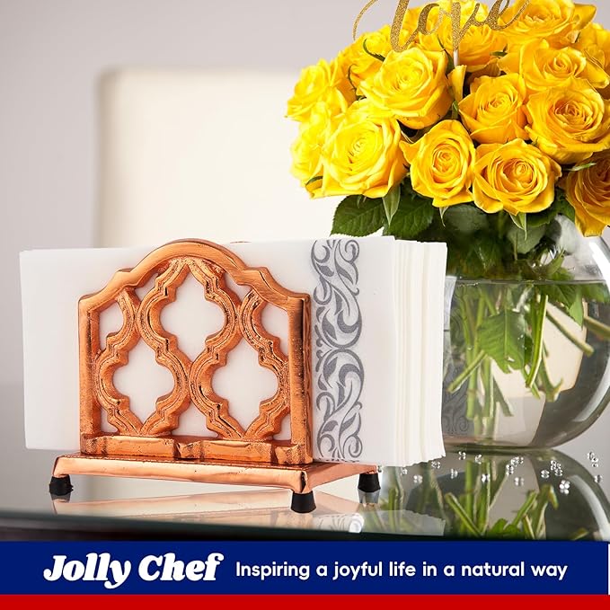 JOLLY CHEF 100 Disposable Hand Towels, Soft and Absorbent Linen Feel Dinner