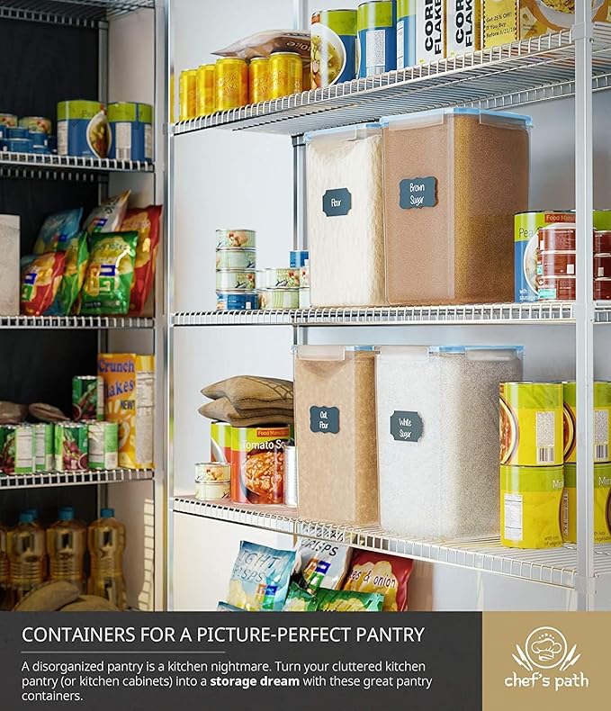 Chef's Path Extra Large Airtight Flour and Sugar Storage Containers