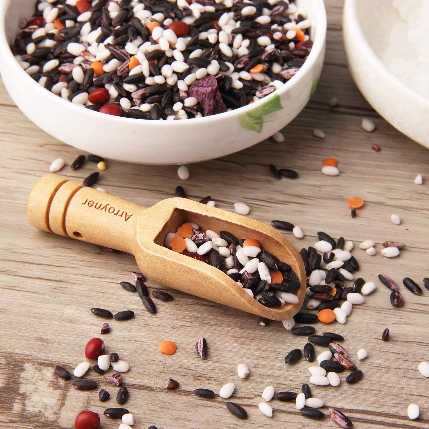 Arroyner 30 PCS Mini Wooden Spoon Mini Bamboo Spoons Small Bath Salt Spoon Small Spice Spoons for Sugar Scrubs, Spices, Bath Salts, Cooking