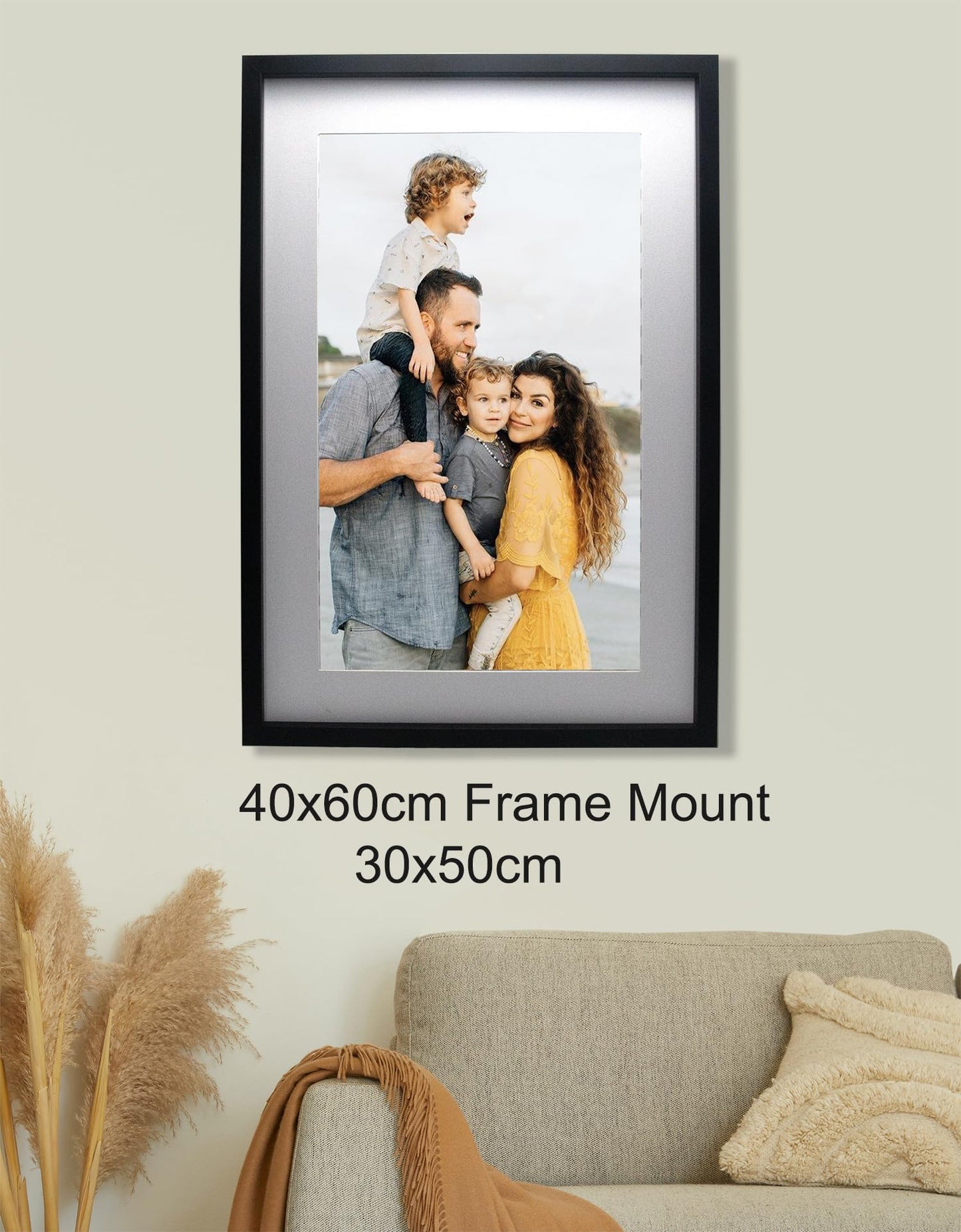 Black 40x60cm(15.7''X23.6'') Boxed Picture Frames Set of 3 with Mounts for 30x50cm, 60x40cm poster frame with Acid Free mount for 30X50 photo (Black 3Pack)