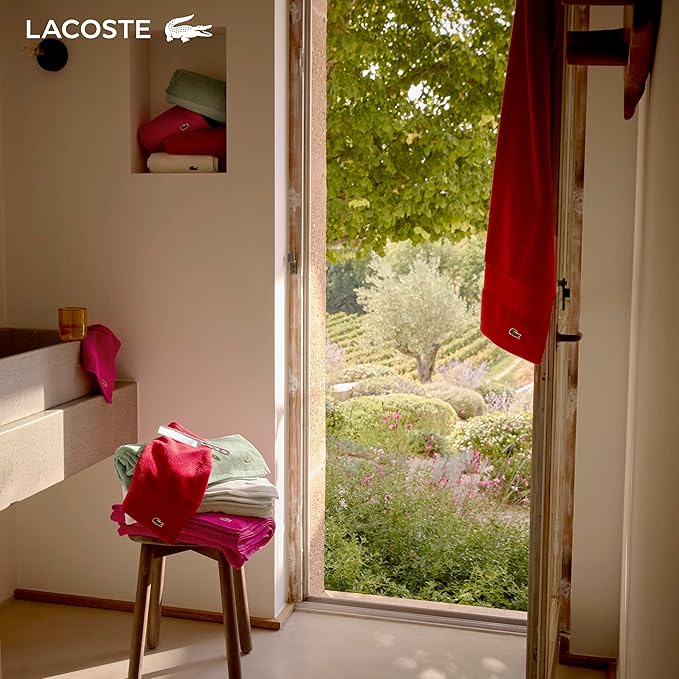 Lacoste Heritage 100% Supima Cotton Wash Cloth, Premium Super Soft Bath Towel