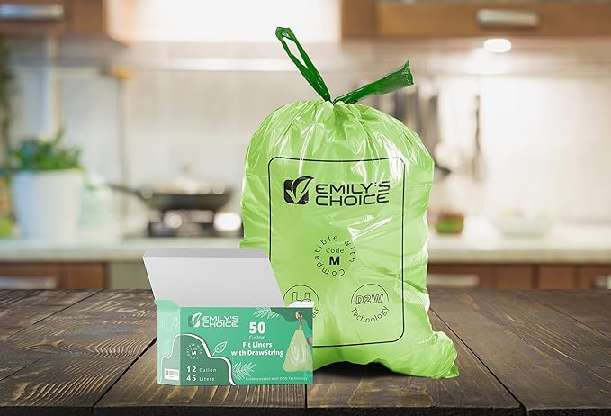 Emily's Choice Heavy Duty Biodegradable Trash Bag Code Mwith D2W Technology