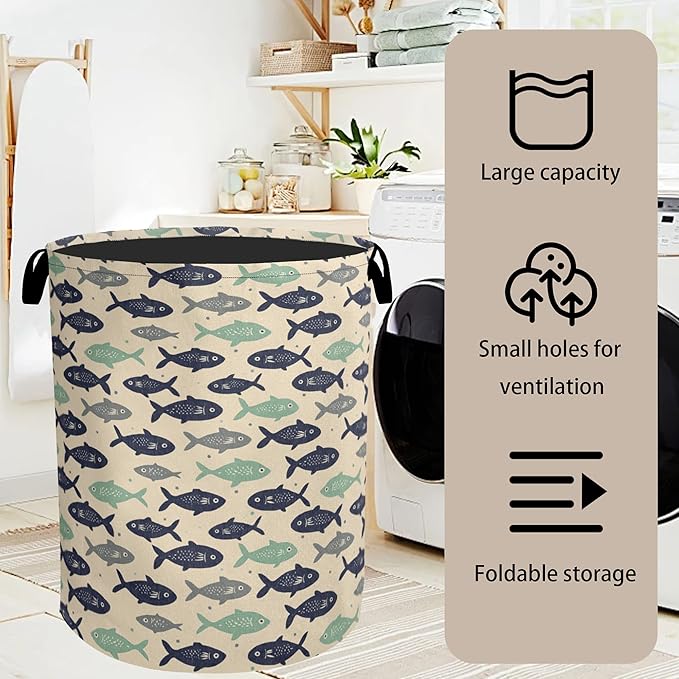 Cute Japanese-Style Fish Foldable Laundry Hamper