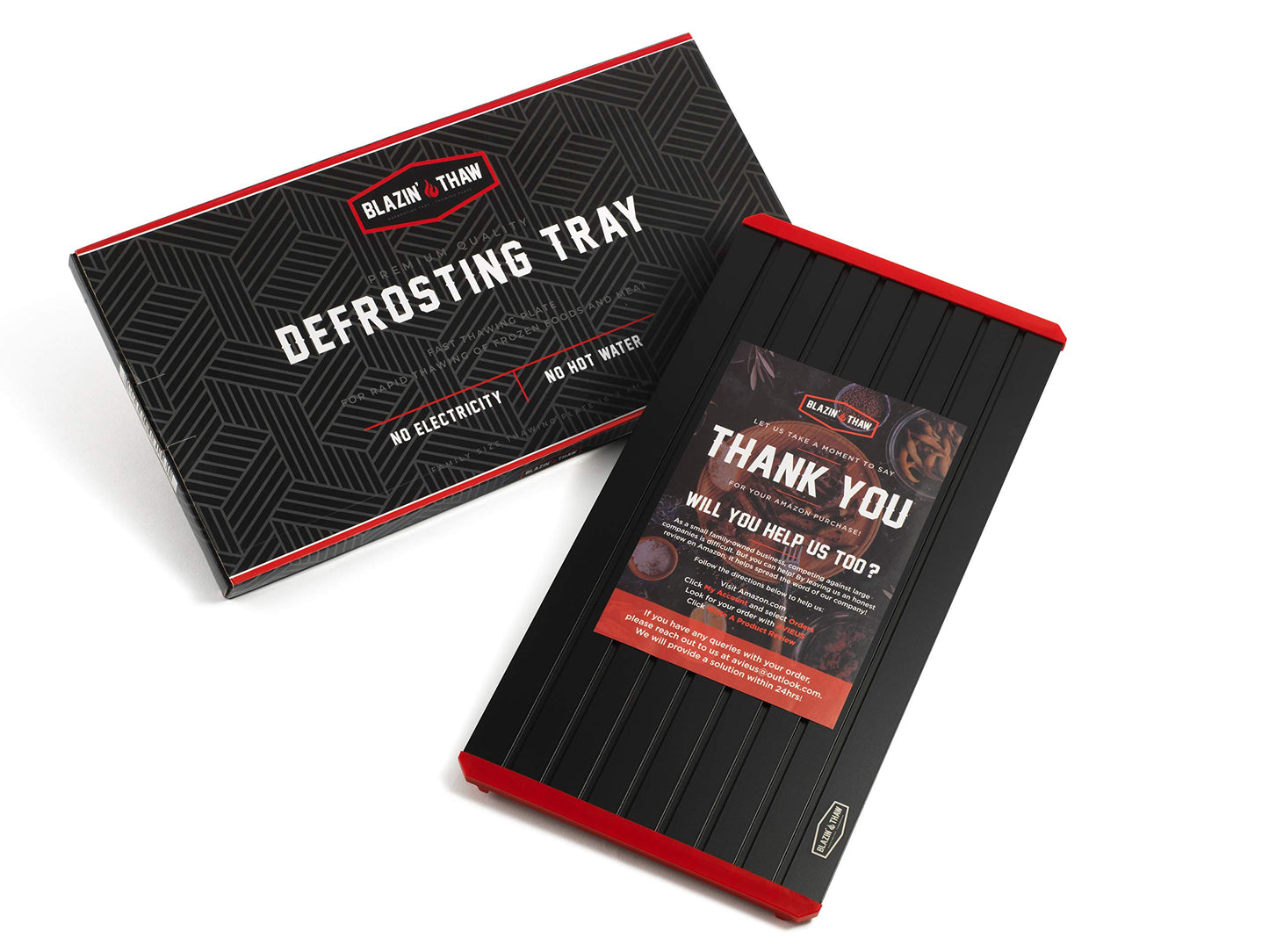 BLAZIN' THAW Defrosting Tray for Frozen Meat | 16" Family-Size | Aluminium Plate for Thawing Frozen Food | Natural Thawing Process | No Microwaves, No Cold/Warm Water Required |