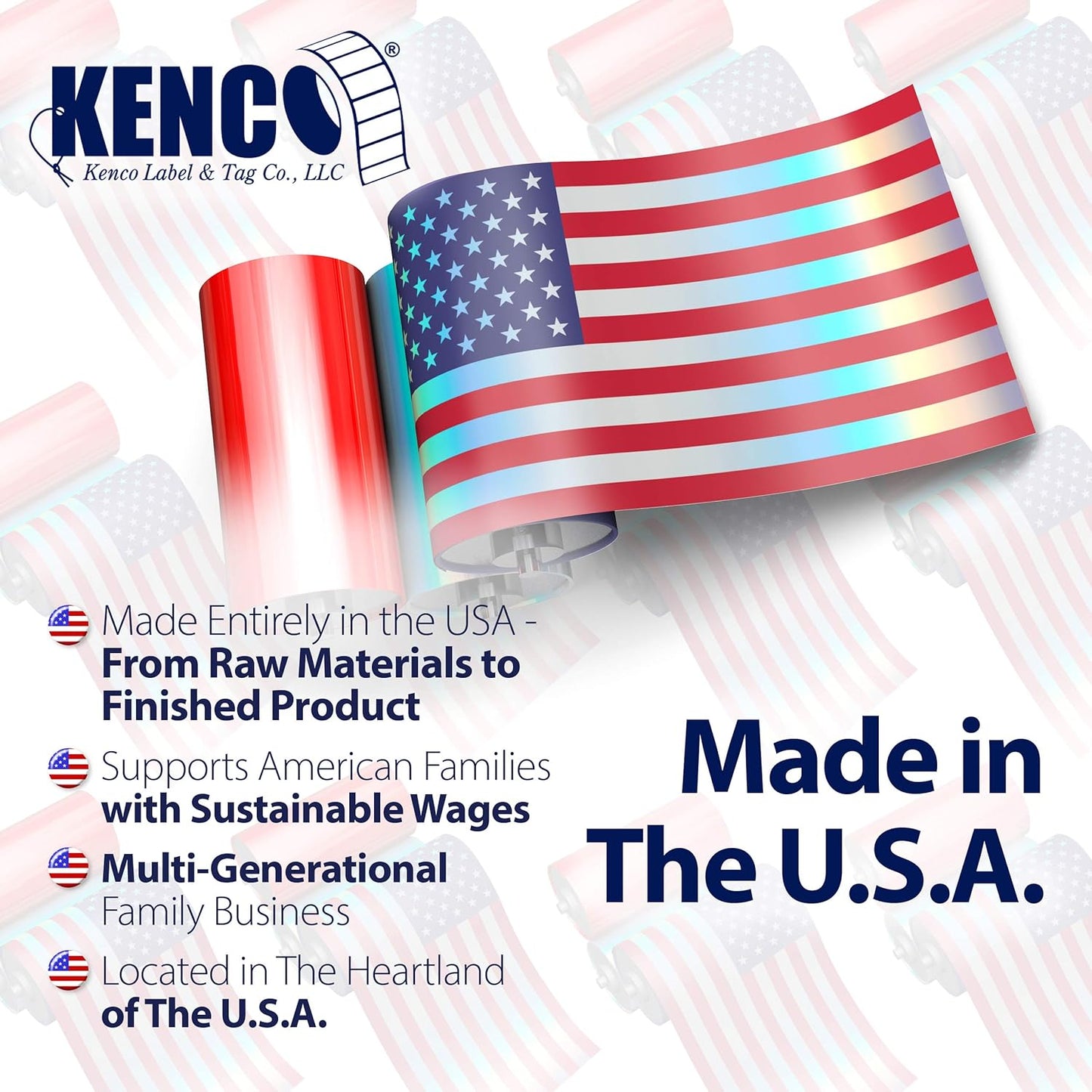 Kenco Color Coding 3 X 5 Rectangle Labels, Inventory Control Stickers 500 Labels Per Roll, Made in The USA (White)