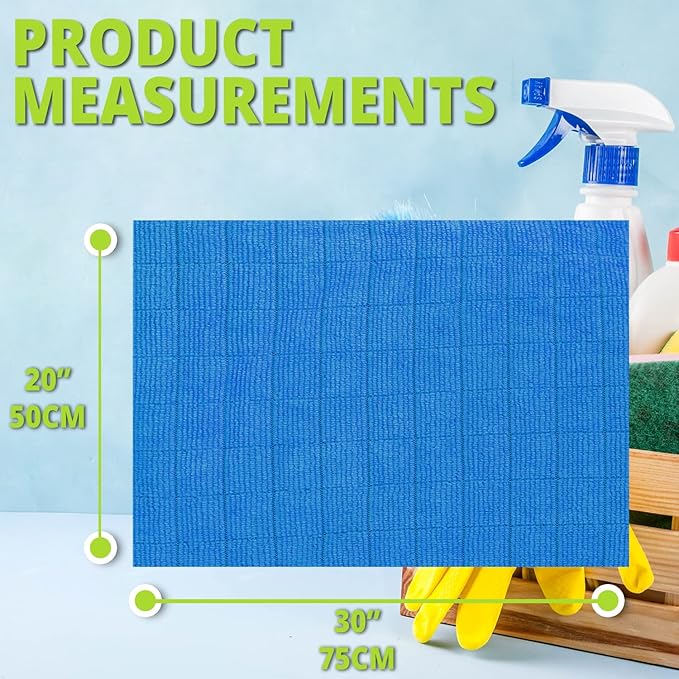 HELOMOR 6 Extra Large Microfiber Cleaning Cloths, Reusable Multi-Purpose