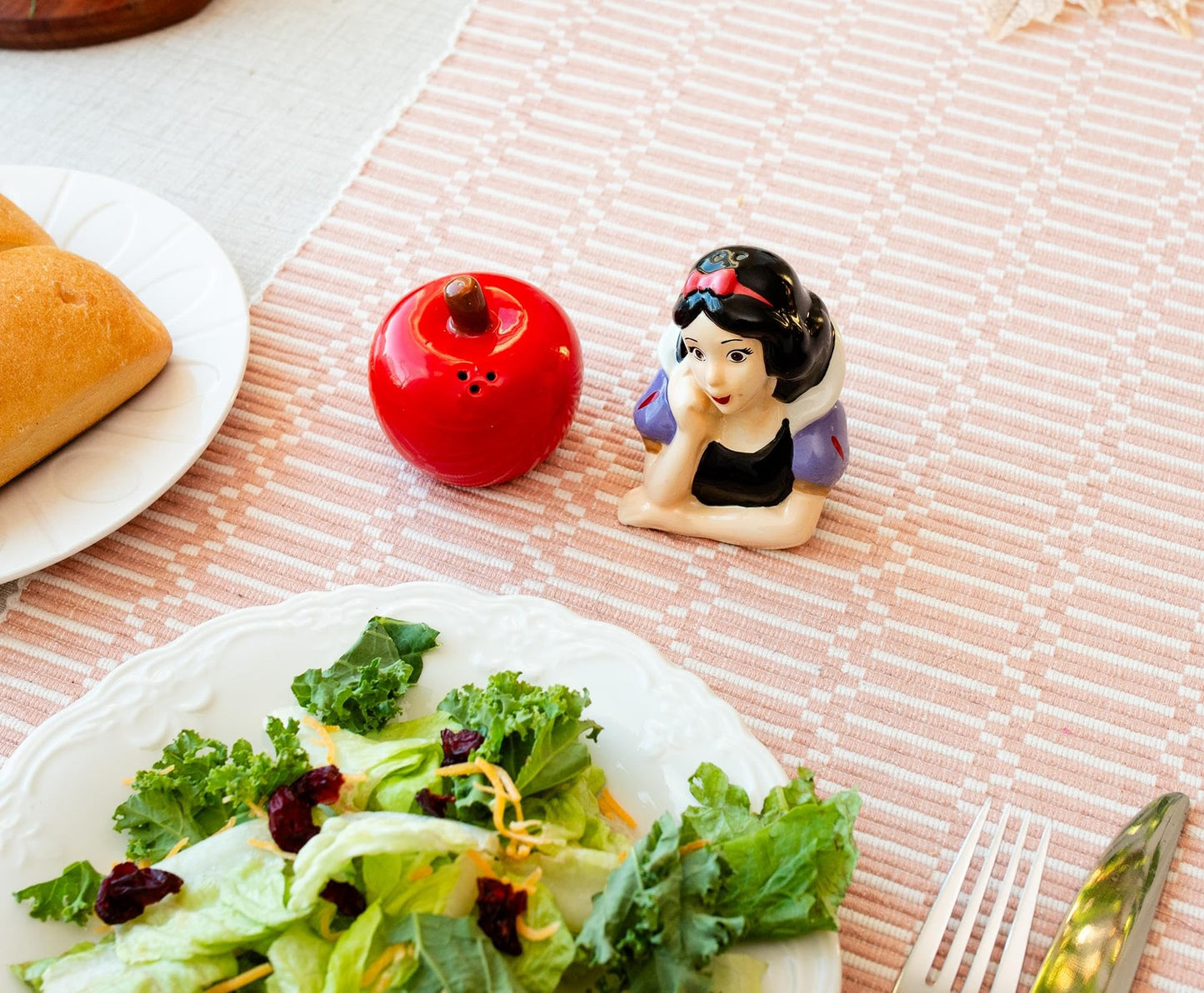Disney Snow White and Apple Ceramic Salt and Pepper Shakers, Set of 2 | Spice Dispenser Storage Canisters