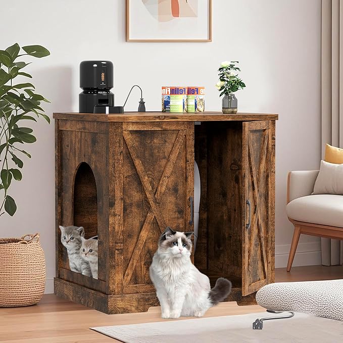 Heybly Litter Box Enclosure, Large Robot Cabinet