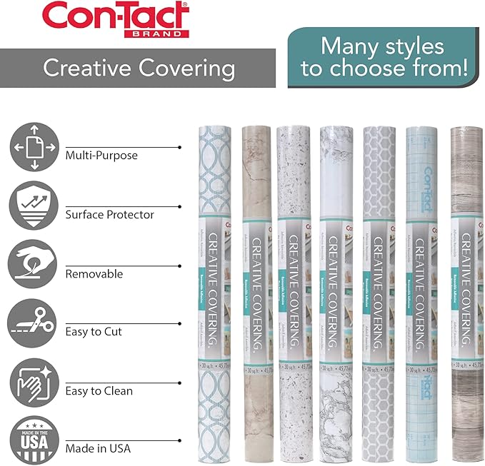Con-Tact Brand Creative Covering, Self-Adhesive Shelf Liner, Batik Blue