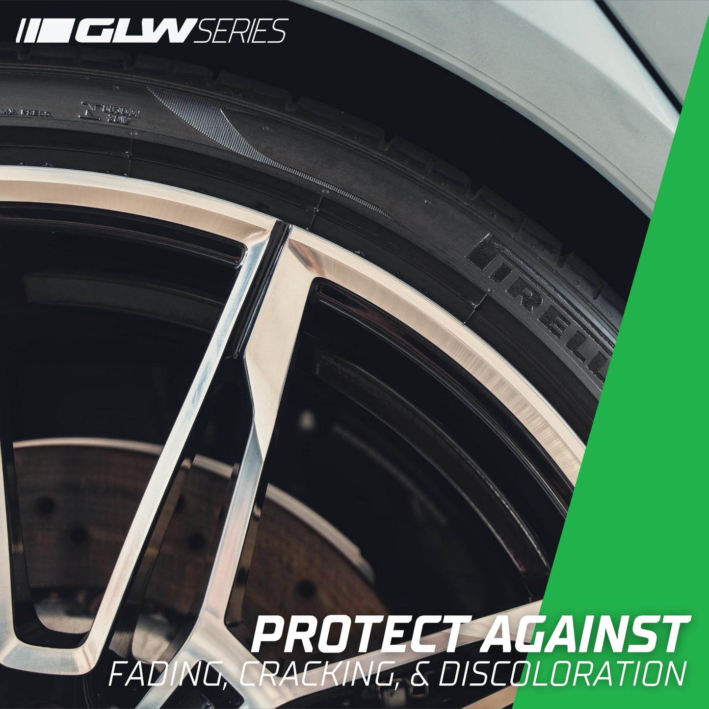 3D GLW Series SiO2 Ceramic Matte Tire Shine | Deep Matte Finish Tire Protectant | Hydrophobic & UV Resistant | Anti-Fade, No Sling | Pro Car Detailing |16 oz
