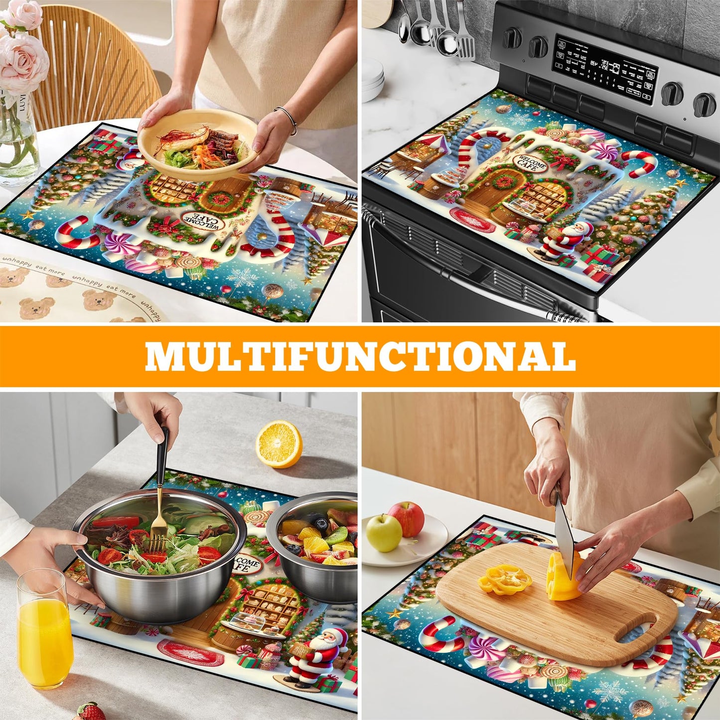 Stove Top Cover for Electric Stove: 28''×20'' Stove Cover Elevate Your Kitchen Reliable Heat Protection,Non-Slip Kitchen Decor (MAI-Z2411224)