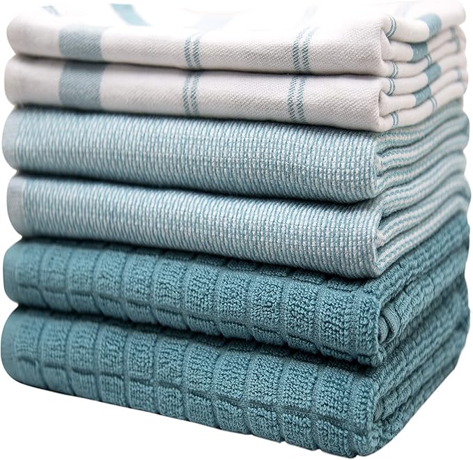 Premium Kitchen Towels | Large Cotton Dish Towels | Flat & Terry Highly