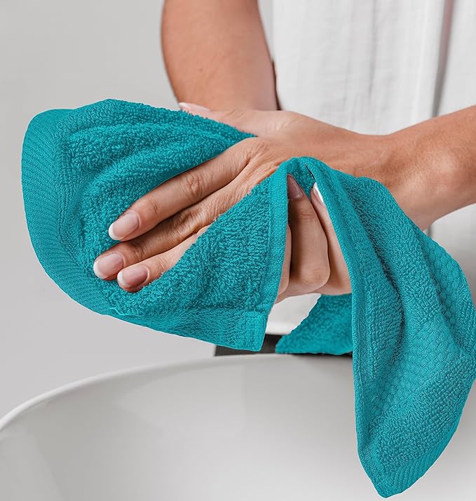 White Classic Luxury Cotton Washcloths 13x13 Inch