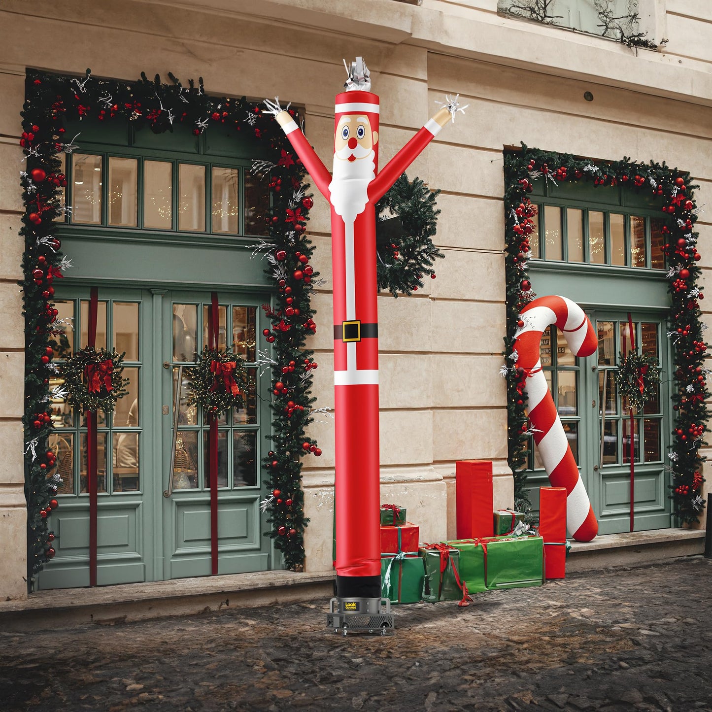 LookOurWay Air Dancers Inflatable Tube Man Attachment | 20 Feet Tall Wacky Waving Christmas Inflatables Dancing Tube Guy (Blower Not Included) | Outdoor Holiday Decoration | Christmas Theme - Santa