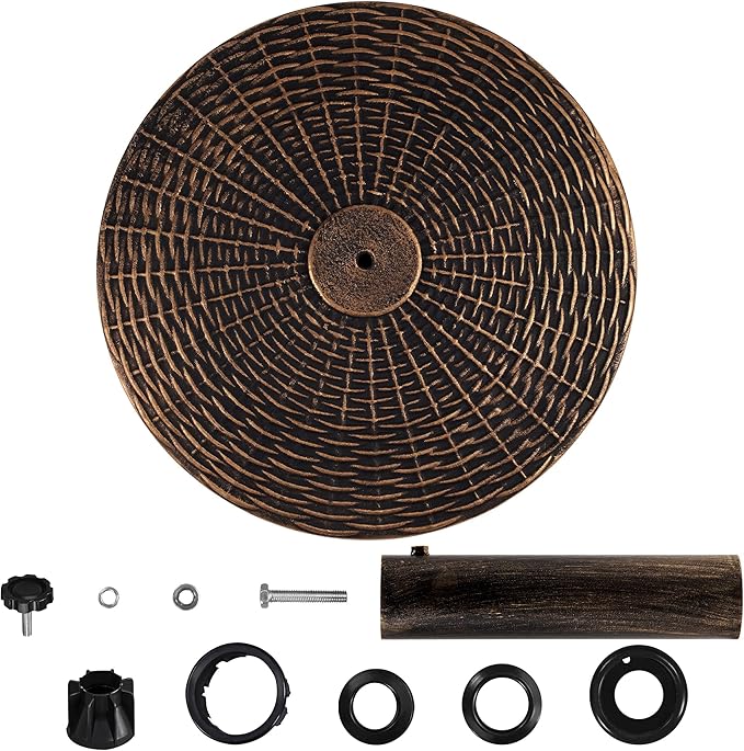 Yaheetech 22 lbs Heavy Duty Outdoor Umbrella Base 18" Round Patio All-Weather Umbrella Stand Market Umbrella Base for Garden & Lawn, Bronze