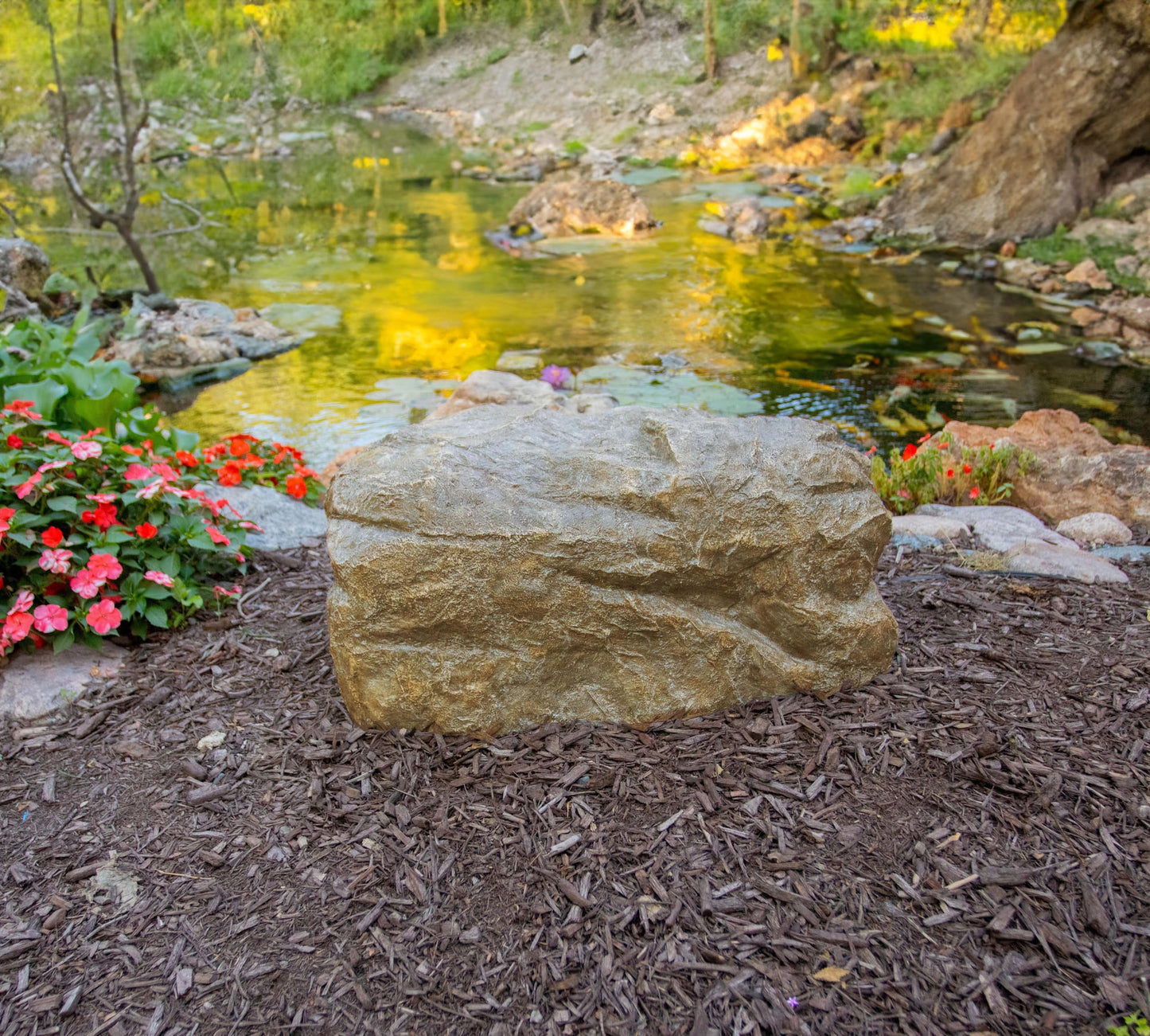 Aquascape Faux Rock Cover,Decorative Outdoor Utility Cover for Pond Equipment, Cords, and Landscape Fixtures, Durable, Large 30" x 18", 78417