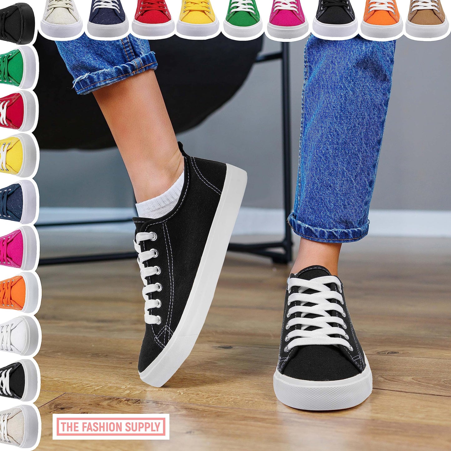 Canvas Shoes for Women Casual Low Top Sneakers Fashion Womens Tennis Shoes with Extra Laces, Emerald Green, Size 9