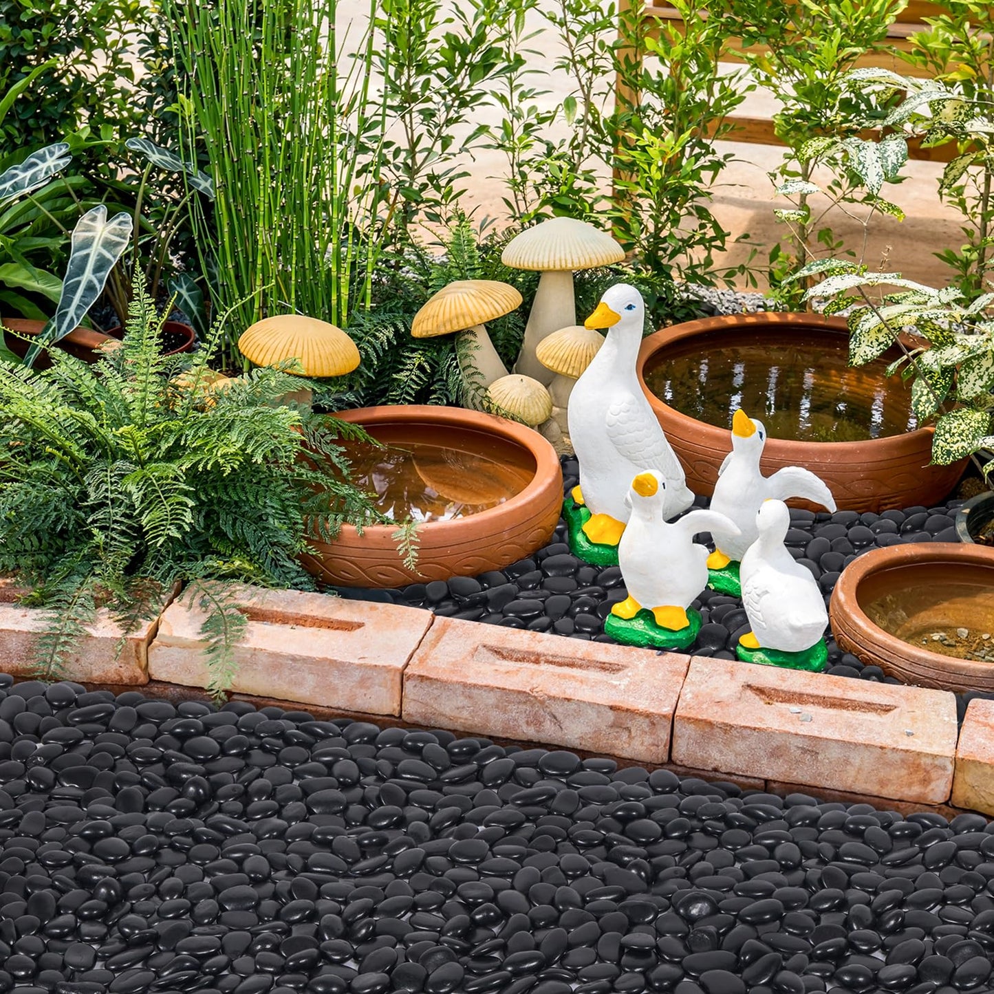 GreatBuddy 8-lb Black River Rocks for Landscaping, 1-2 Inches Black Polished Pebbles, Decorative Rocks for Plants Indoor& Outdoor, Garden Landscaping, Aquariums, Vases, Potted Plants, Home Decor