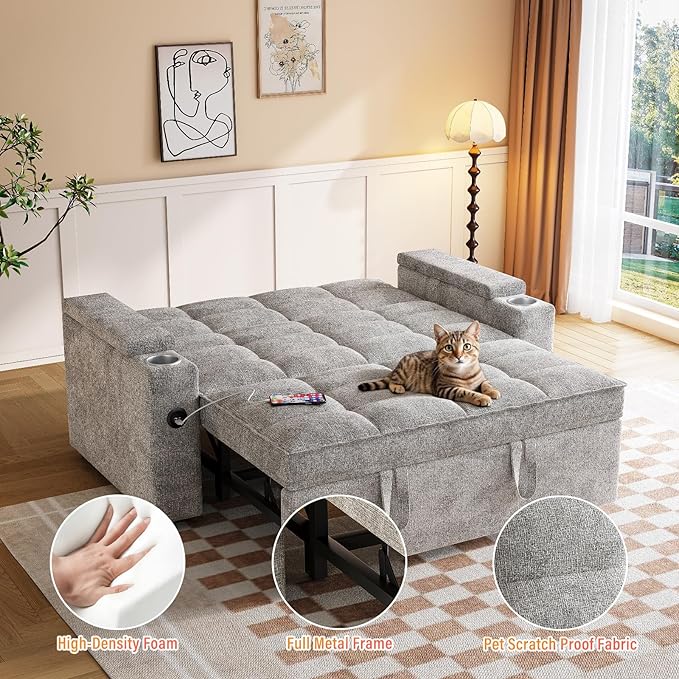 65'' 3-in-1 Convertible Sofa Bed