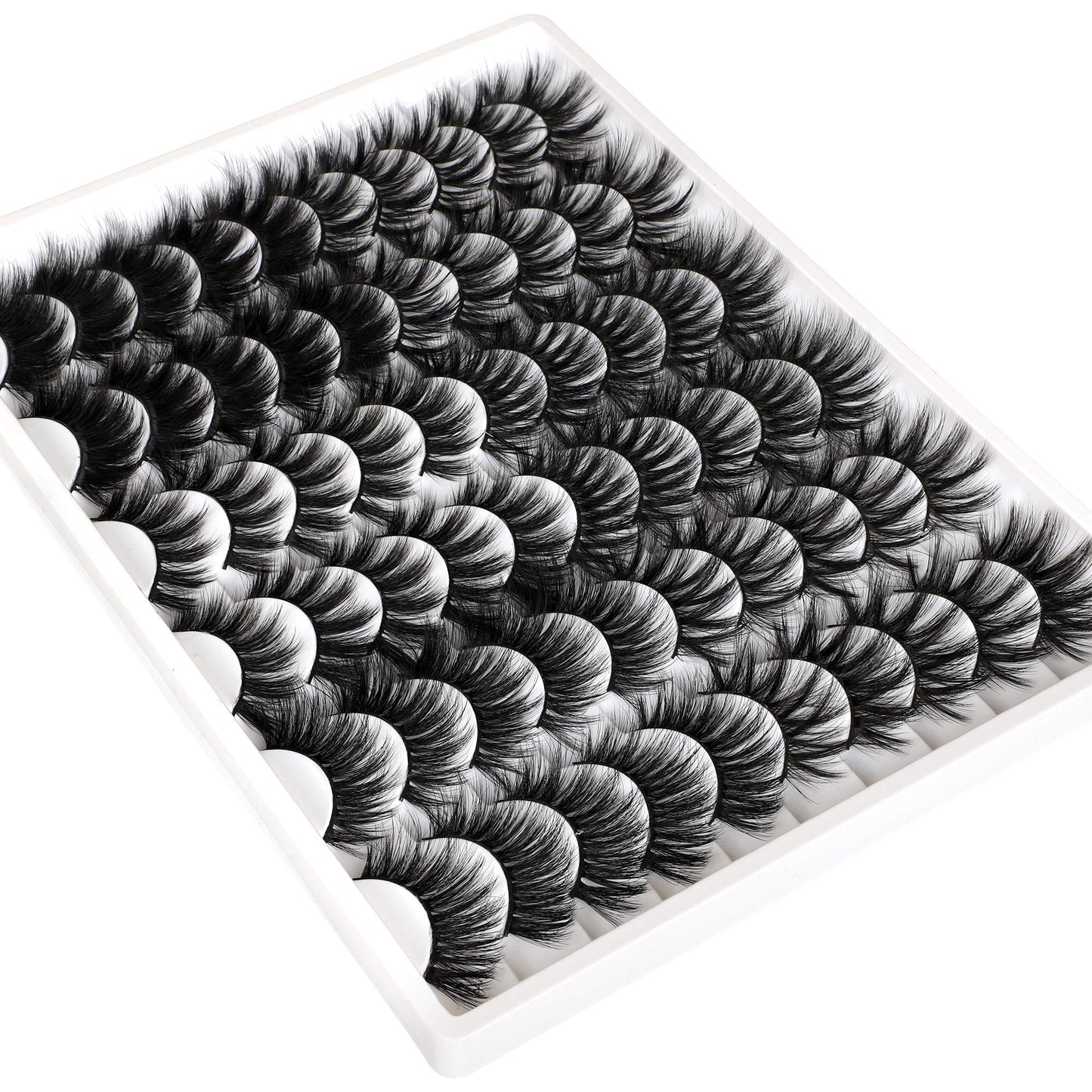 30 Pairs 20MM False Eyelashes Wholesale 6 Styles Mixed Lashes 8D Fluffier Volume Dramatic Faux Mink Eyelashes Thick Full Strip Lashes Pack