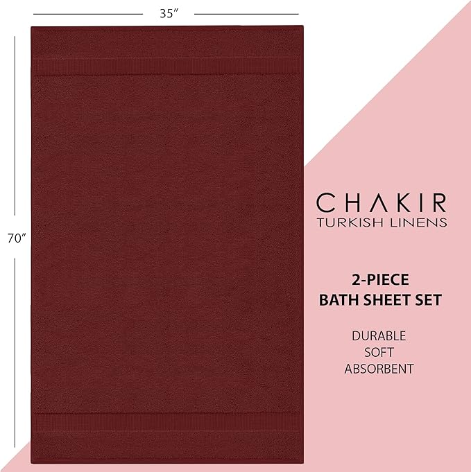 Chakir Turkish Linens, 100% Cotton Premium Quality Turkish Bath Sheets