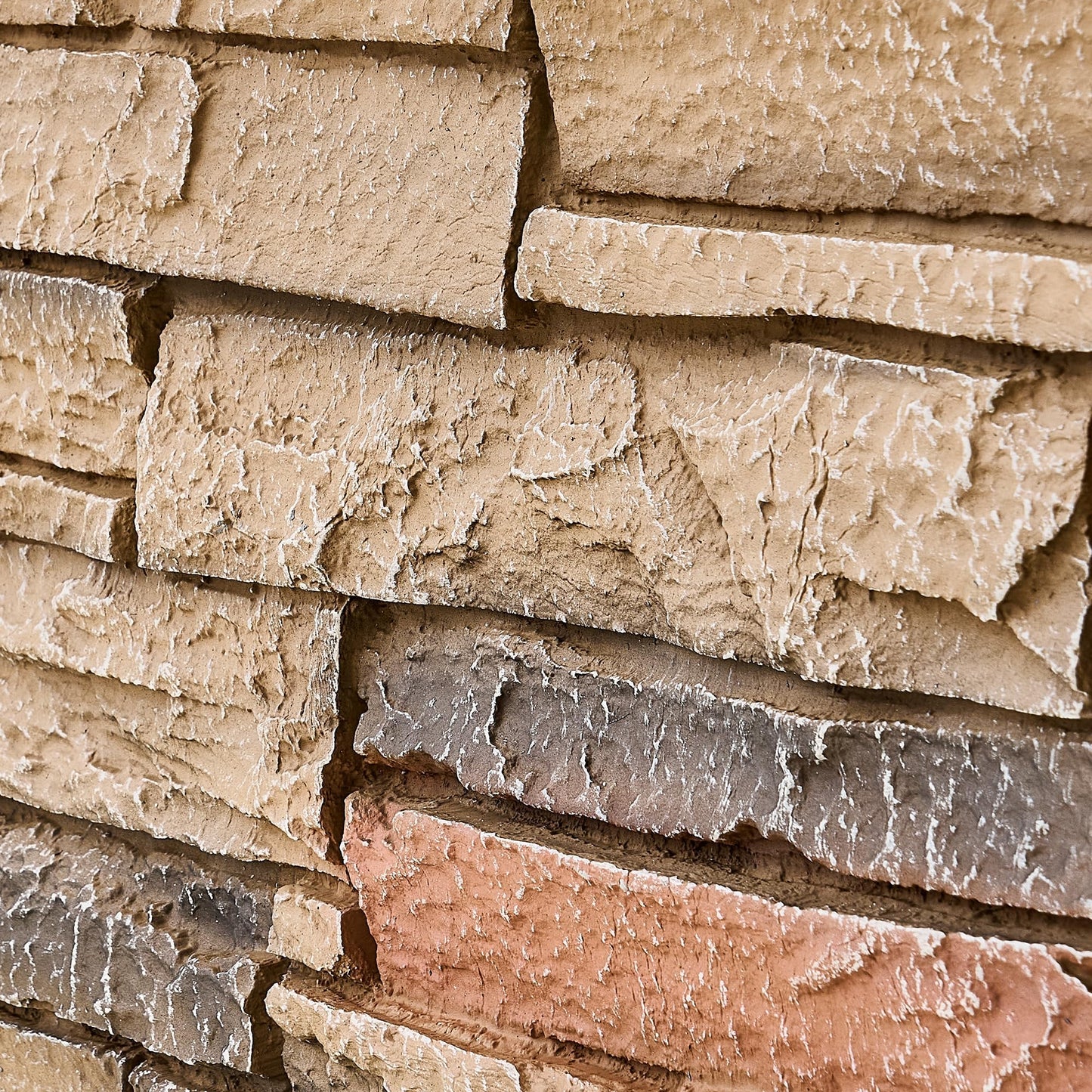 Wallwell 1.77 Inch Deep 3D Faux Stone Sample Panel Artisan Hand Painted Stacked Stone Look Piece for Color and Texture Check Sienna Dawn 12 x 8 Inch