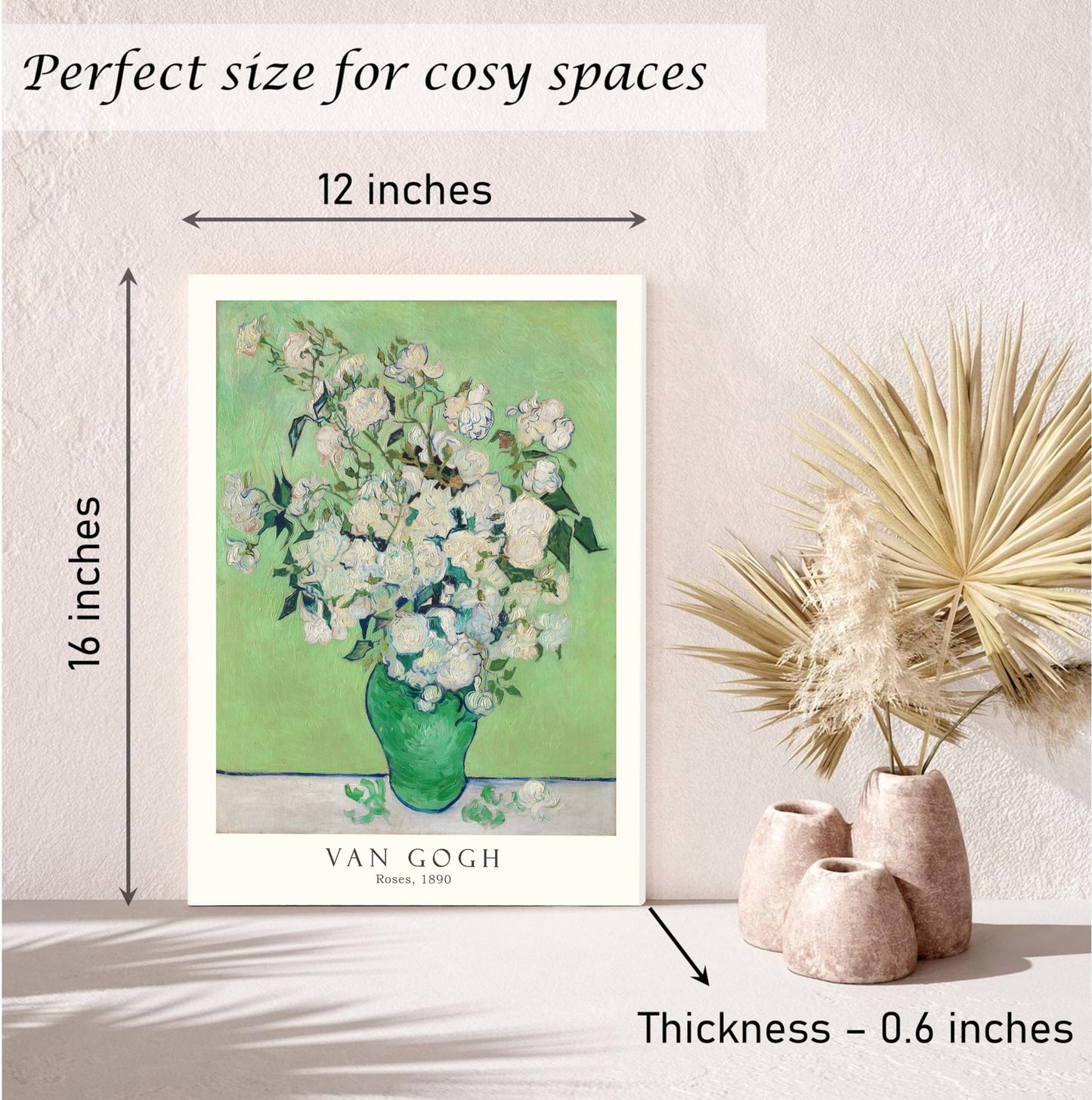 Induslyfe Framed Grass Wall Art Canvas Decor Set of 3, Matisse Mid Century Modern Art, Aesthetic Floral Botanical Prints Posters for Bedroom, Living Room, Bathroom 12x16