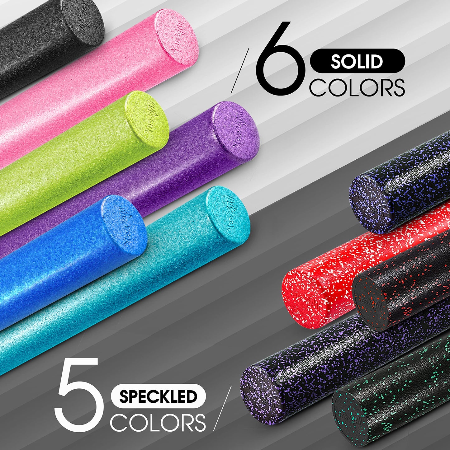 Yes4All High-Density EPP Round Back Roller Foam, Exercise Foam Roller for Yoga, Pilates & Stretching - 12, 18, 24, 36 inch