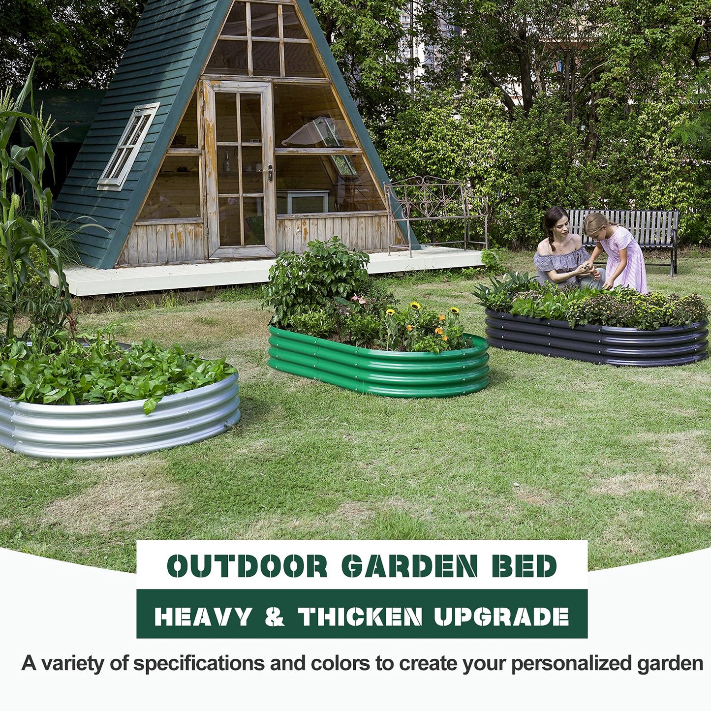 Land Guard 6ft Metal Raised Garden Bed,2 Pcs Galvanized Planter Raised Beds for Vegetables…………
