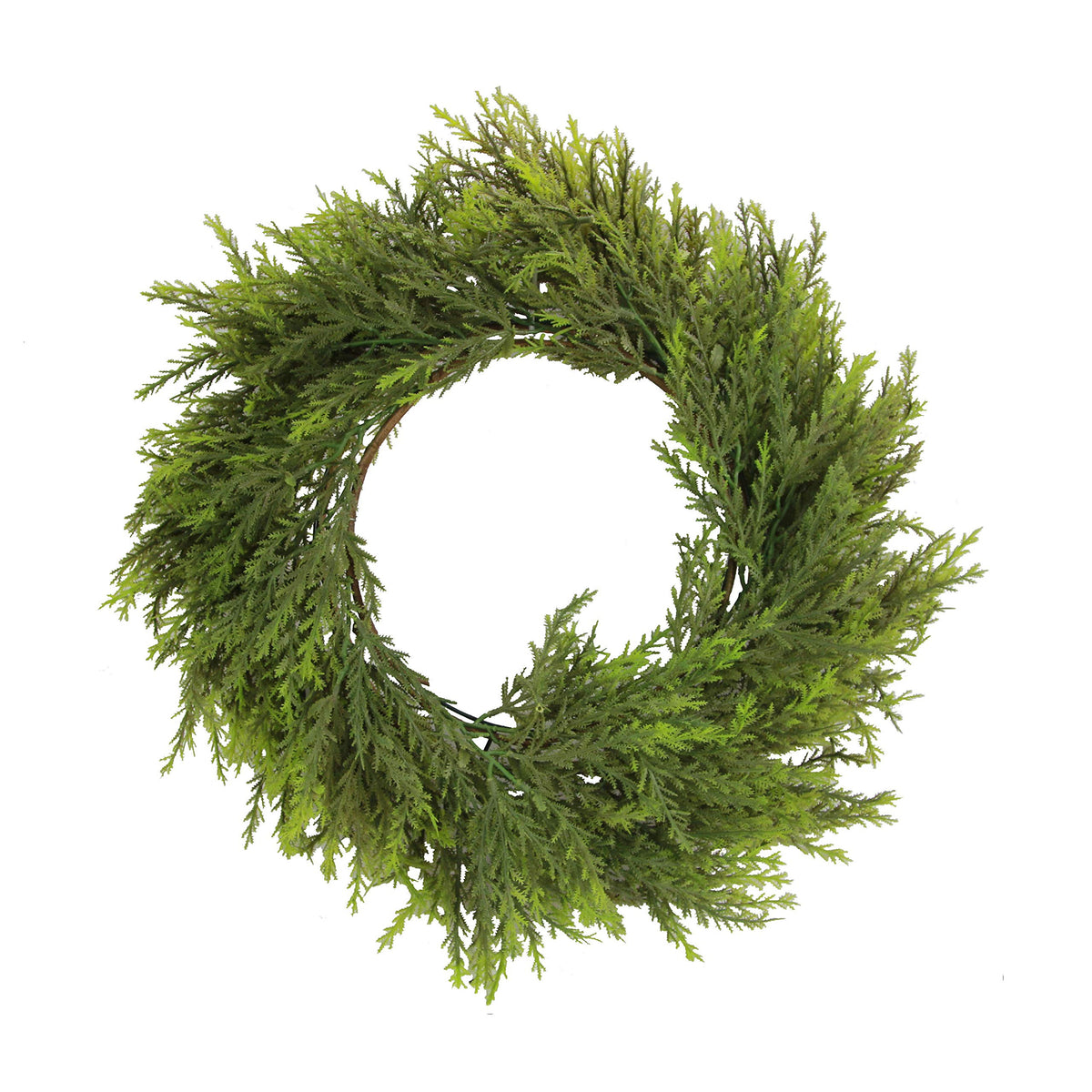 Admired by Nature 25" Faux Chinese Cedar Holiday Christmas Wreath for Front Door Home Decor, Wall Christmas Décor Indoor/Outdoor Winter Wreath - Green