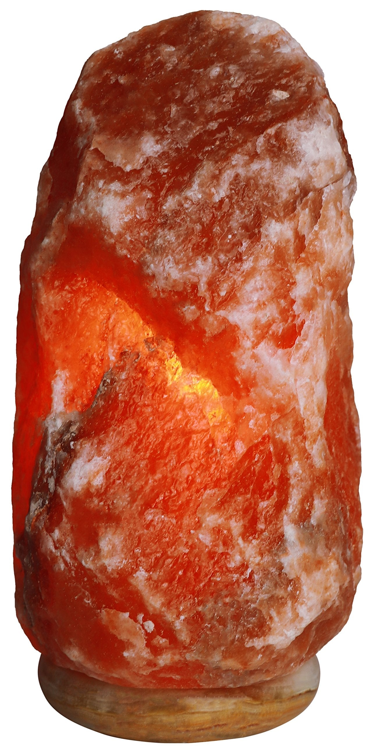 Himalayan Rock Salt Natural Crystal Lamp, 11.5" Tall – Soft Calm Therapeutic Light – Naturally Formed Salt Crystal Design On Onyx Marble Base – Tibetan Evaporated Rock Lamps – Dark Orange Hue