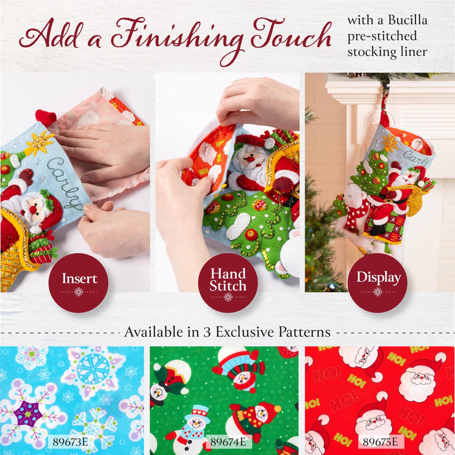Bucilla Felt Applique 18" Stocking Making Kit, Christmas Nativity, Perfect for DIY Arts and Crafts, 89531E