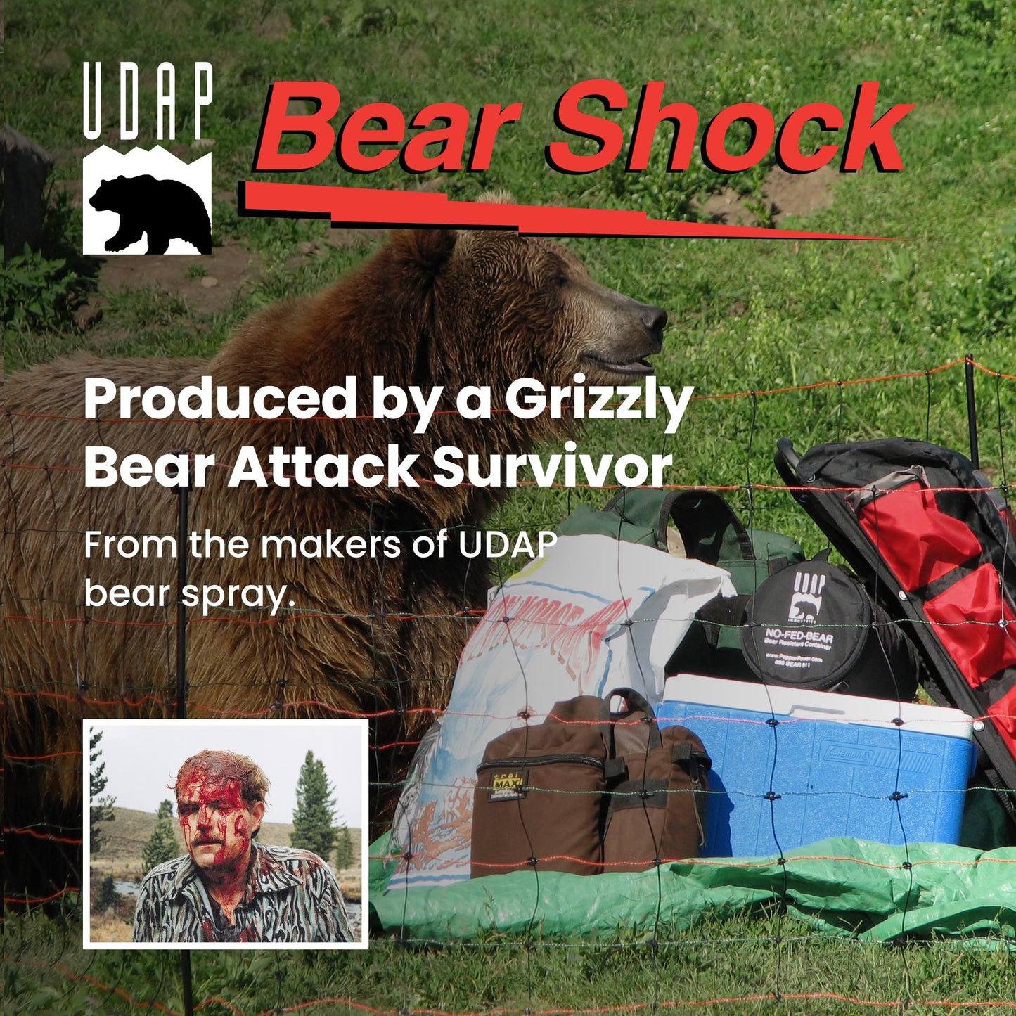Bear Shock UDAP Food Storage Electric Fence for Camp, Portable Camping Kit, BFF
