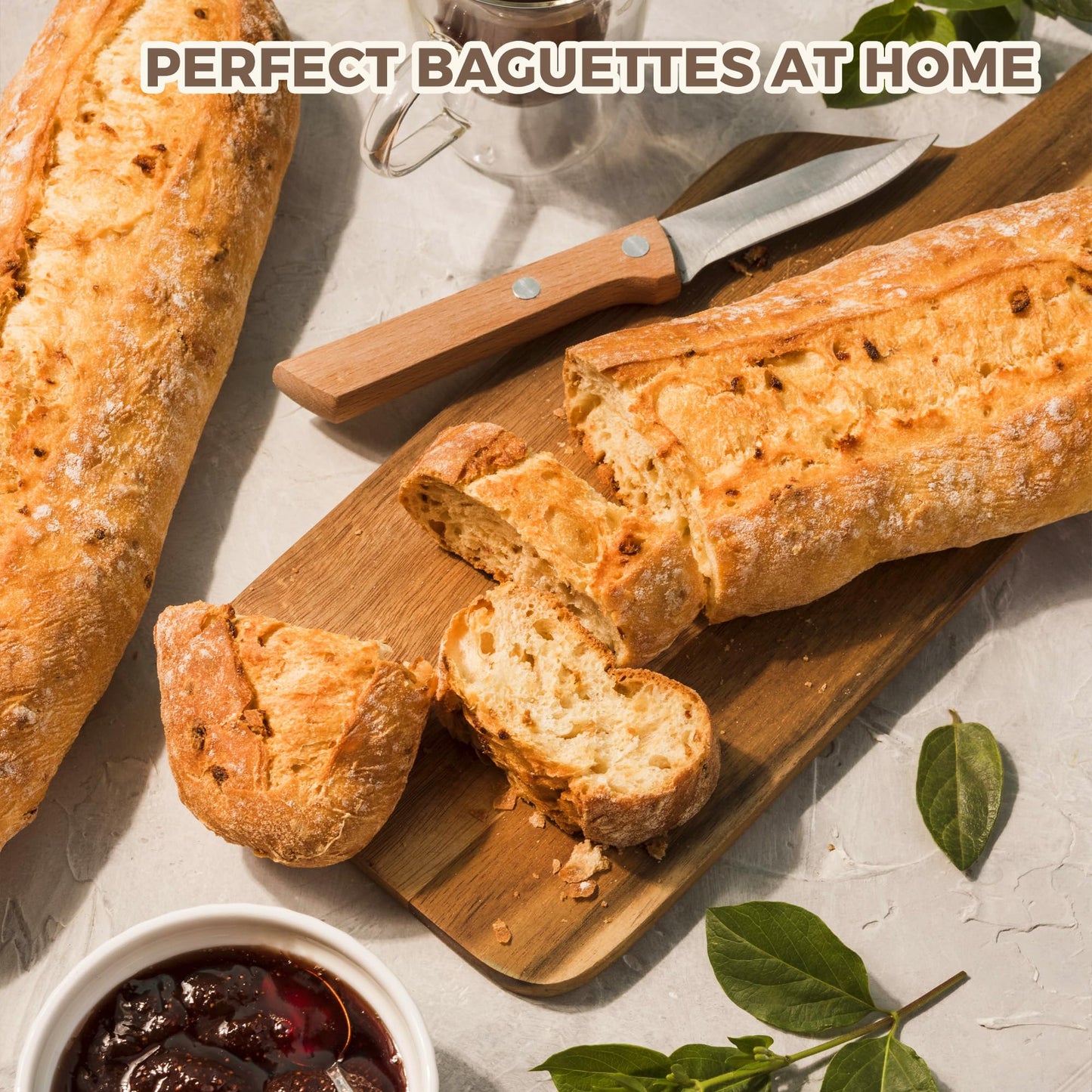 KITESSENSU Nonstick Baguette Pans for French Bread Baking, Perforated 2 Loaves Baguettes Bakery Tray, 15" x 6.3", Silver