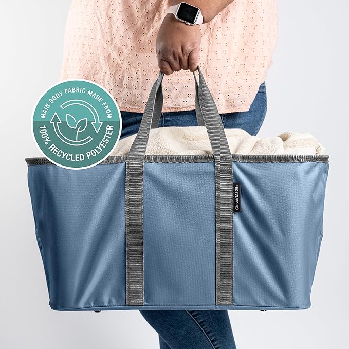 CleverMade Collapsible Laundry Tote 2-Pack – Foldable Carry-All Storage Bin
