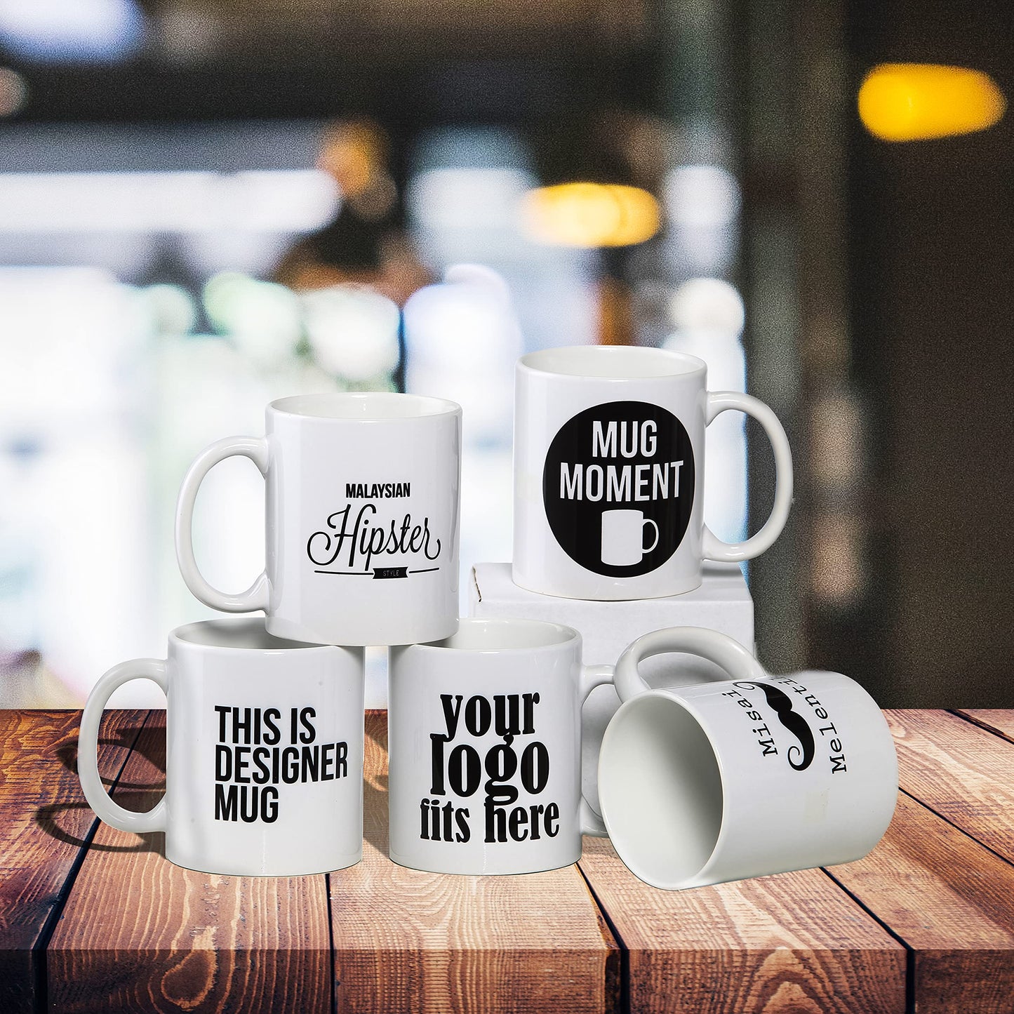 TANGLONG Sublimation Mugs Blank, Tazas Para Sublimacion, White Ceramic Sublimation Cups, Bulk Mugs for Coffee, Tea, Latte, Soup, Milk, Hot Cocoa 11 oz Set of 12