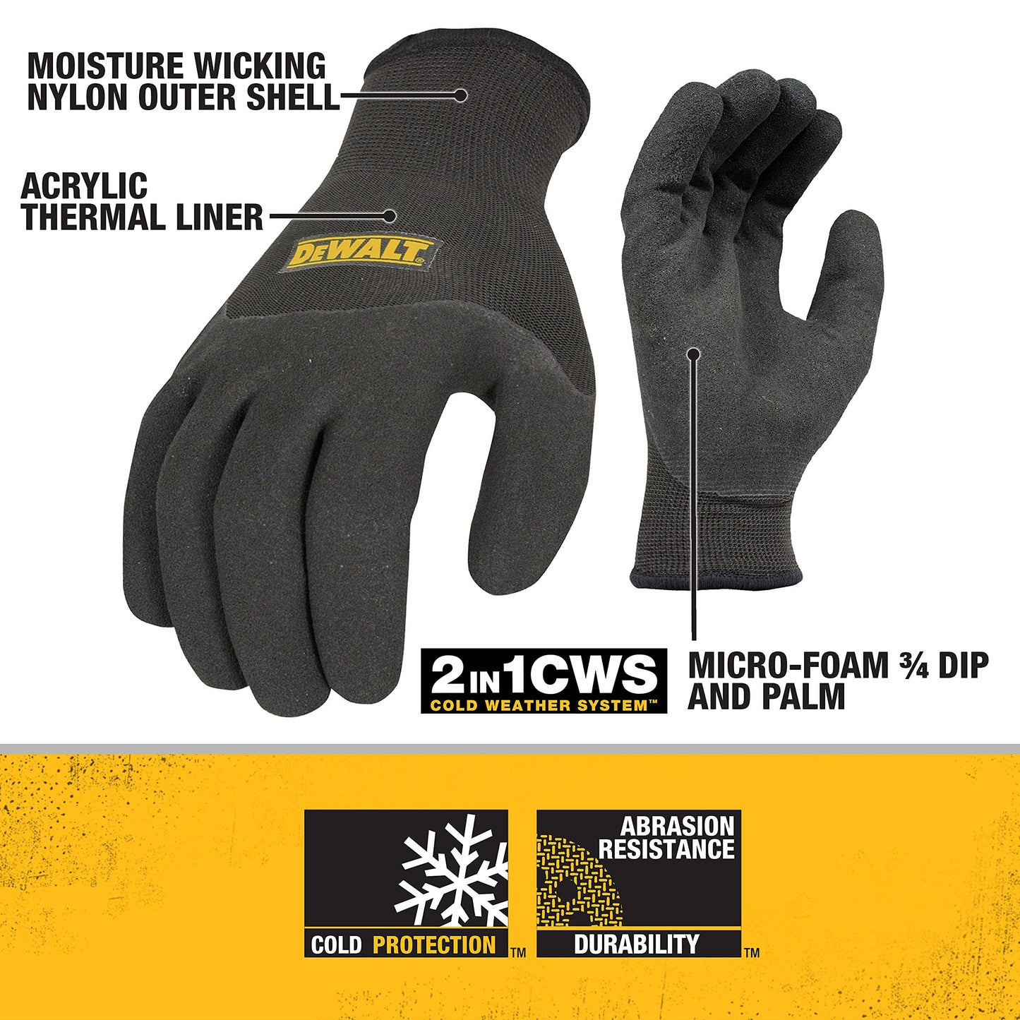 DEWALT DPG737 Glove in Glove Thermal Work Glove - Size XL