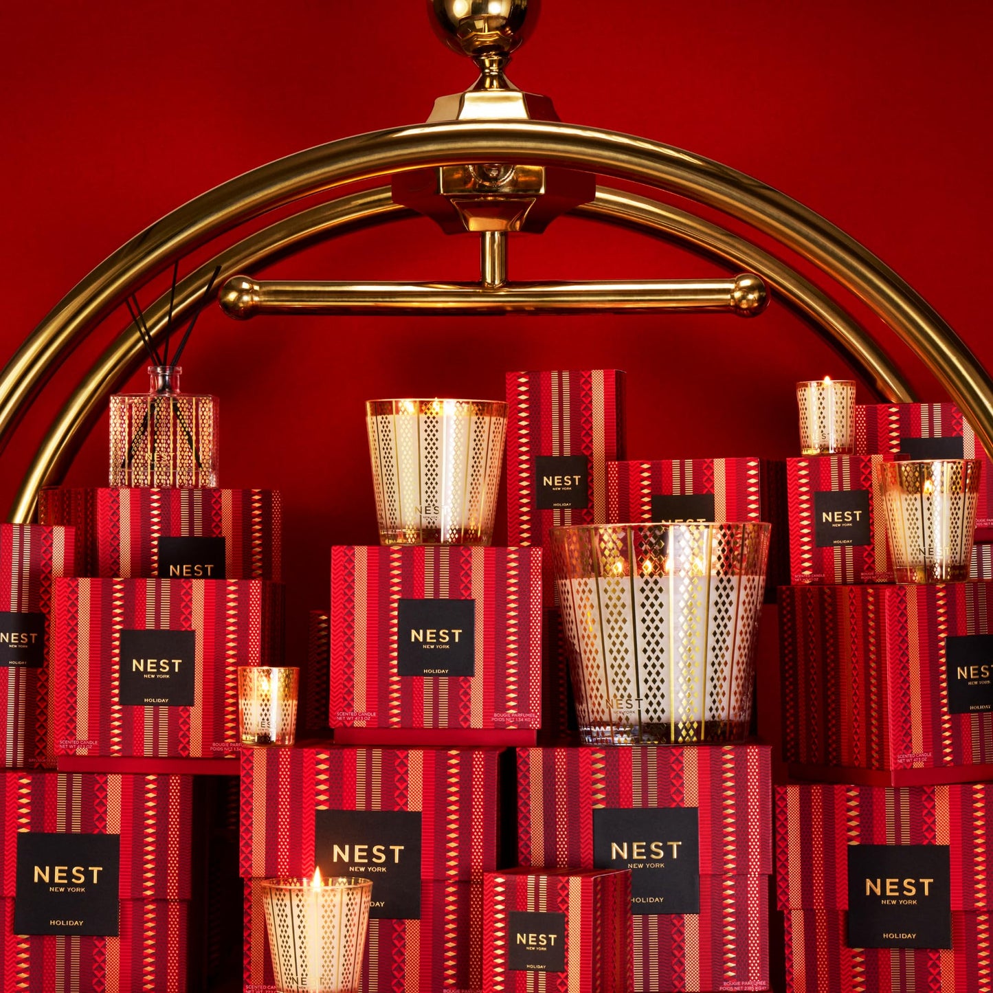 NEST New York Scented Votive Christmas Candle, Holiday - 2 oz - Up to 28-Hour Burn Time - Reusable Glass Vessel
