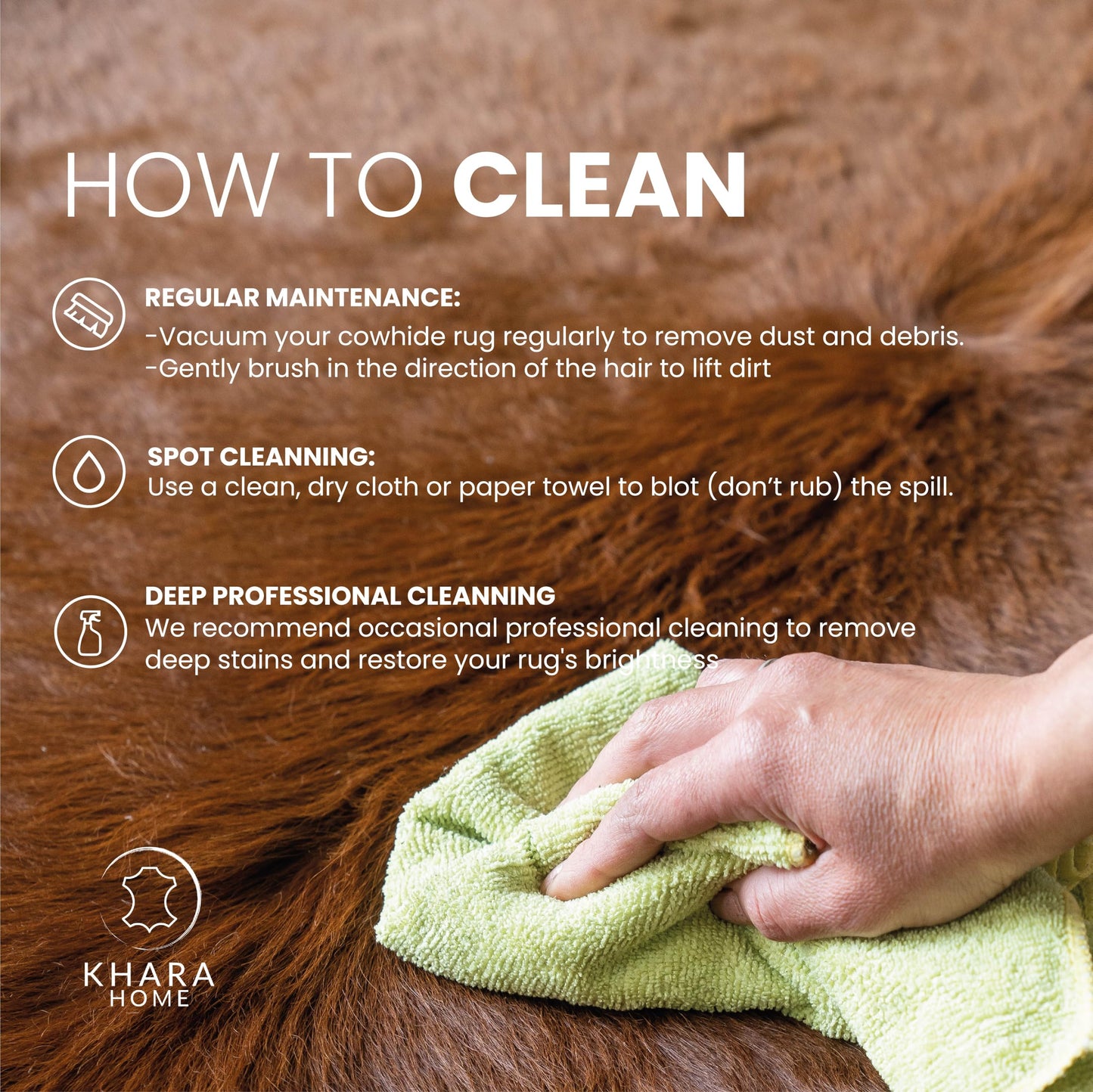 Khara Home Premium 100% Genuine Cowhide Rug Large 5x7 Ft Leather Area Rug for Living Room, Cozy, Unique, and Durable, Western Home Decor โ from Argentina (Dark Brindle, 5 x 7)