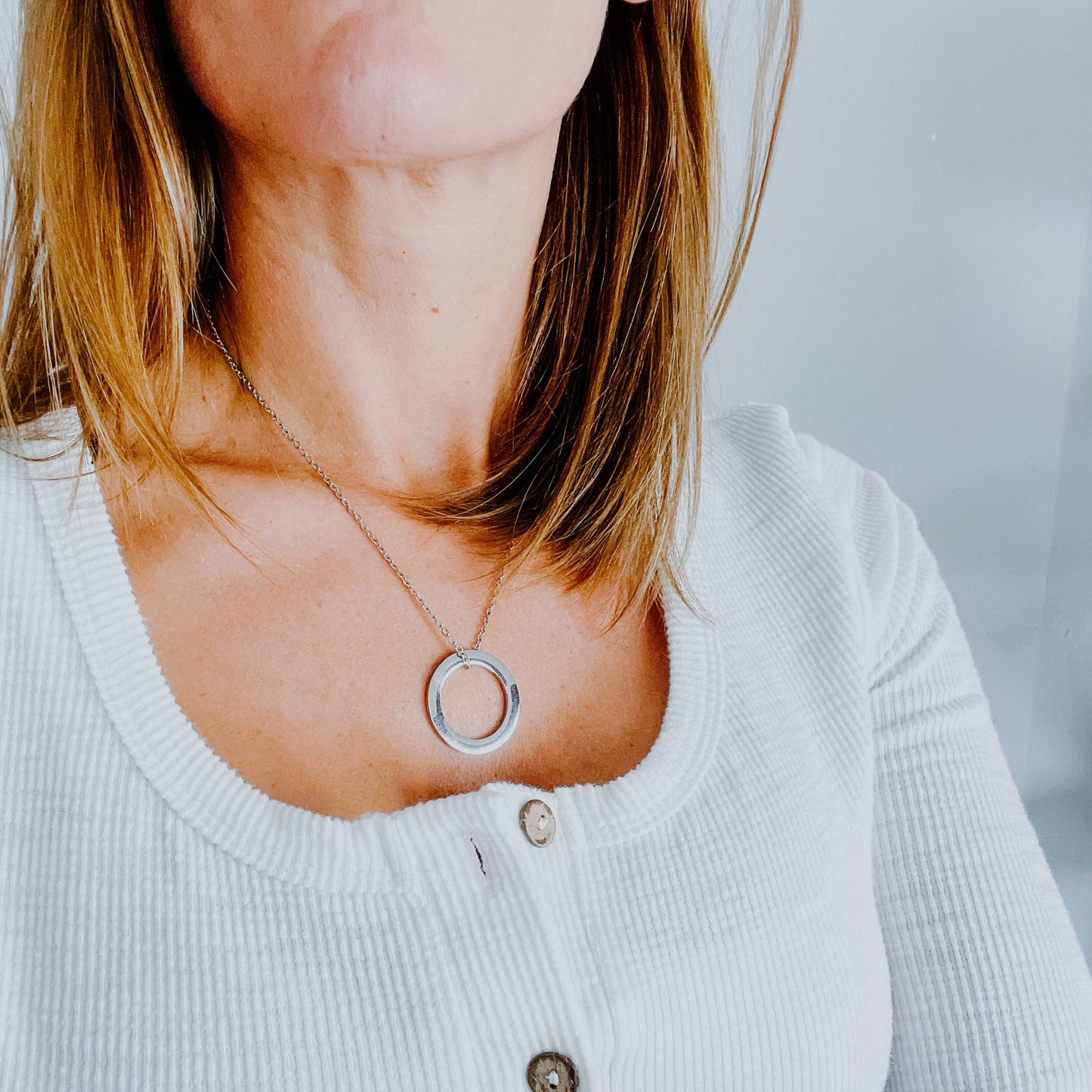 Jenna Rose Ring Necklace Personalized Necklace Washer Necklace Mom Gift Mother's Day Gift Personalized Names Kid Name Gift for Her Ring Necklace Personalized Jewelry Jenna Necklace JENNA-RING
