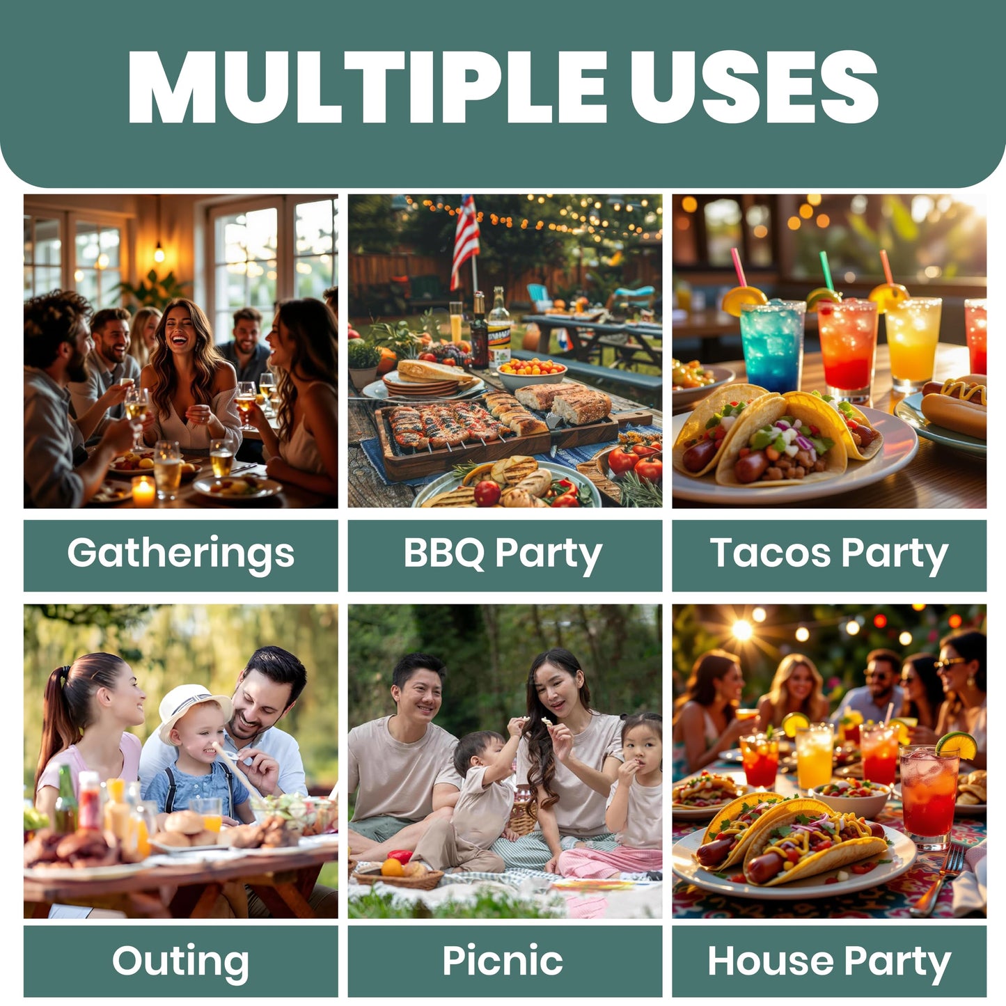BLIVORRA ๐๐๐ซ๐ ๐ Ice Chilled Condiment Containers with Lids with 5x 20oz (2.5 cup) Containers, Large Taco Bar Serving Set for a Party, Condiment Organizer with Removable DishesโFREE ACCESSORIESโ