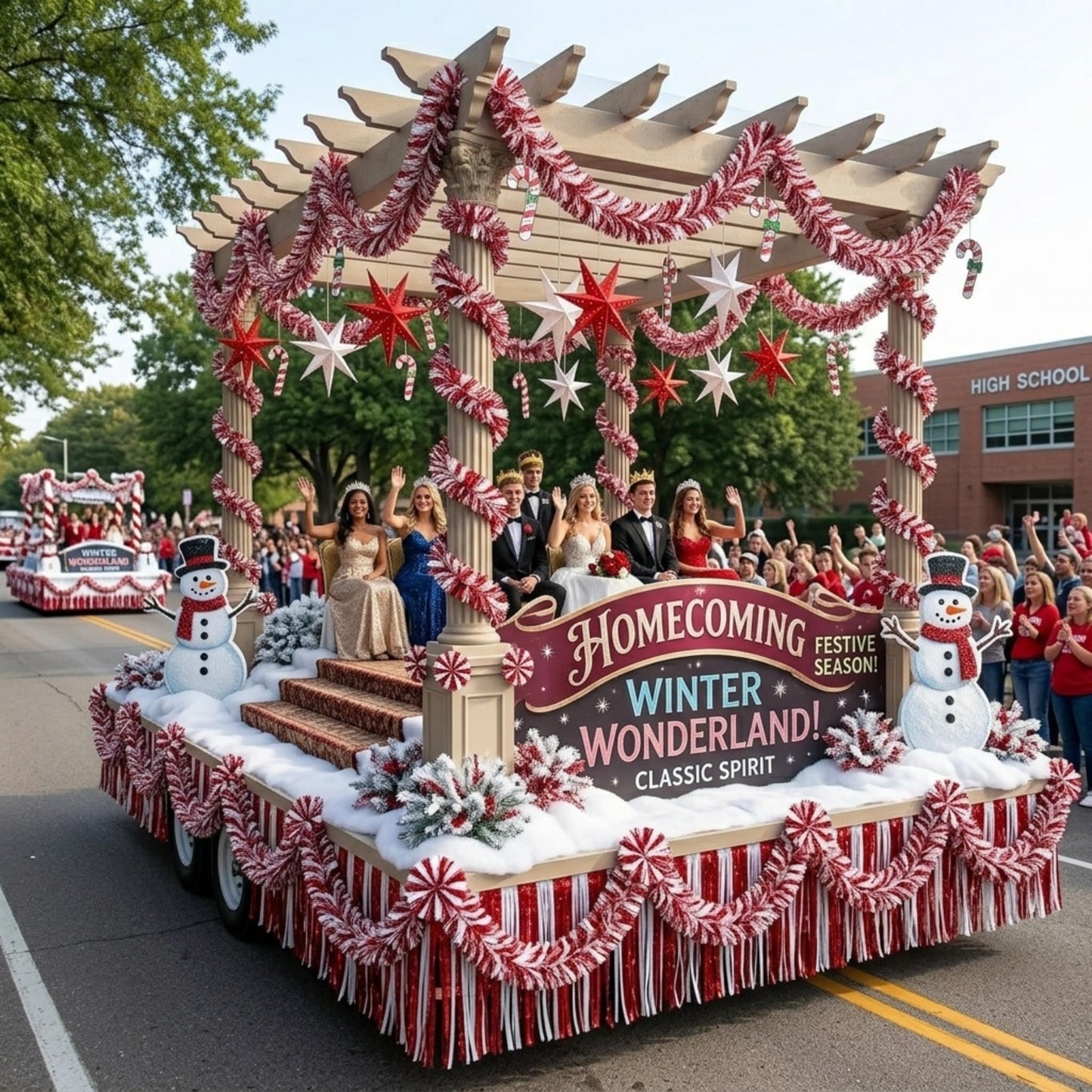 Anderson's Metallic Red & White Sparkle Glitter Tinsel Twist Garland, 25ft Holiday Decoration, Christmas Tree Trim, Parade Float Decor, Party Supplies, Graduation, Indoor/Outdoor Event Garland