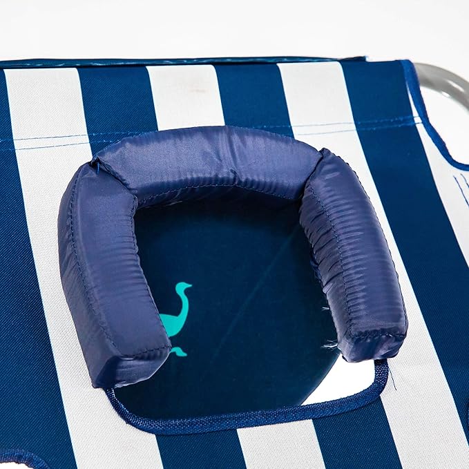Ostrich Chaise Lounge Blue and White Striped