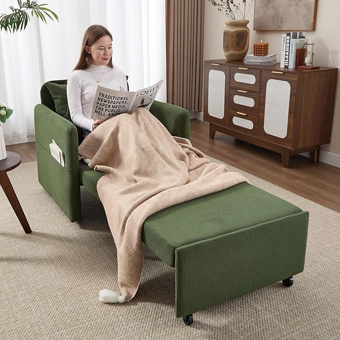 Iroomy 5-Level Adjustable Convertible Sleeper Chair Set of 2, 3-in-1 87'' Long