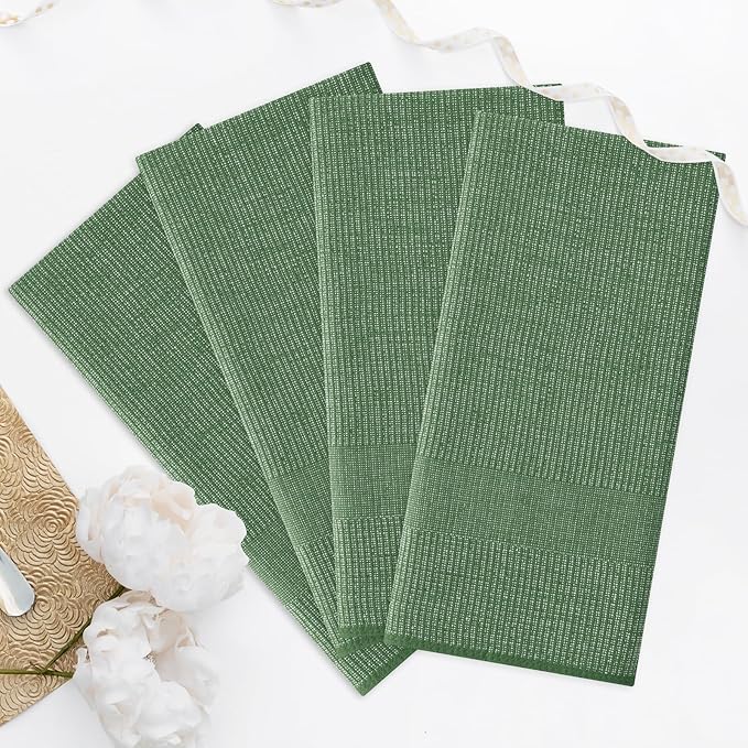 Homaxy Premium Kitchen Towels, Large Cotton Kitchen Hand Towels, Flat and Terry