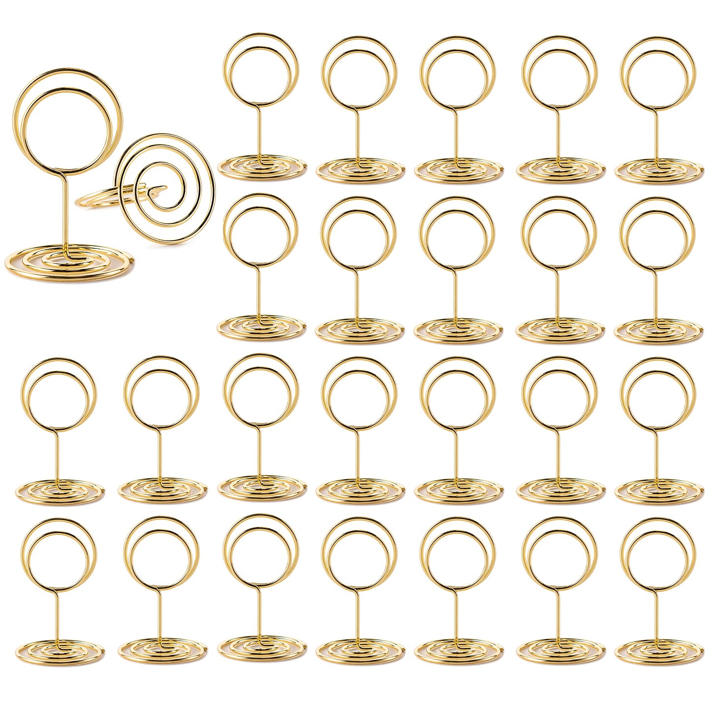 26Pcs Table Number Holders, Place Card Holders, Wire Picture Holders, Small Table Card Holders, Photo Holders for Centerpieces, Wedding Reception, Party, Birthday (Gold)