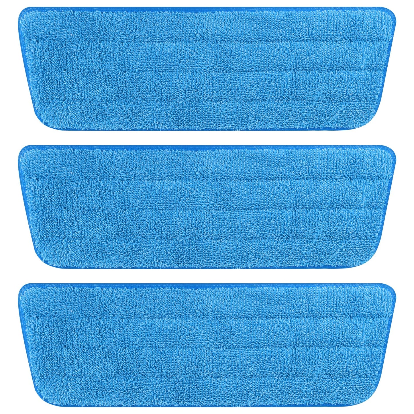 3 Pack Microfiber Reusable Mop Pads for Bona Mop, Wet/Dry Floor Cleaning Refill Mop Pads, Spray Mop Hard Wood Floor Mop Pads Refills, Machine Washable Power Mop Pads Replacement