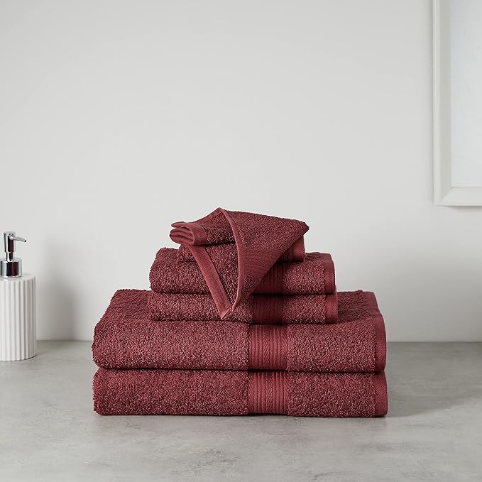 Amazon Basics Fade-Resistant 100% Cotton Washcloths